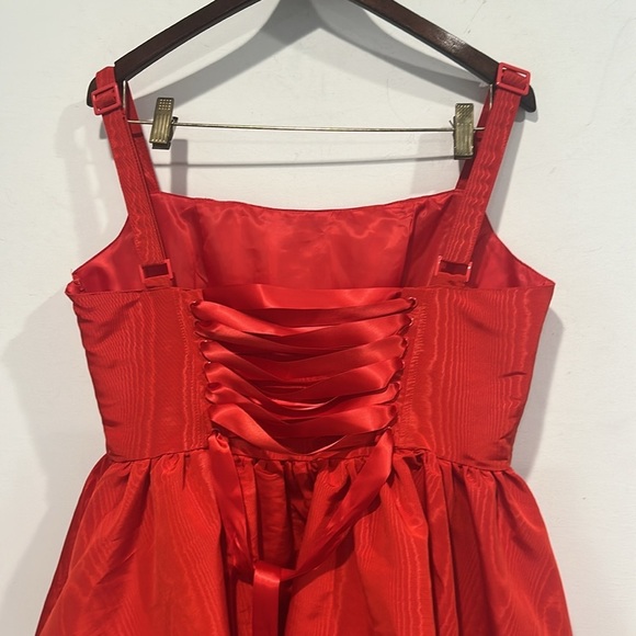 Sugar Thrillz Magic Moves Red Woodgrain fit n flare Mini Dress plus xxl new - Picture 7 of 8